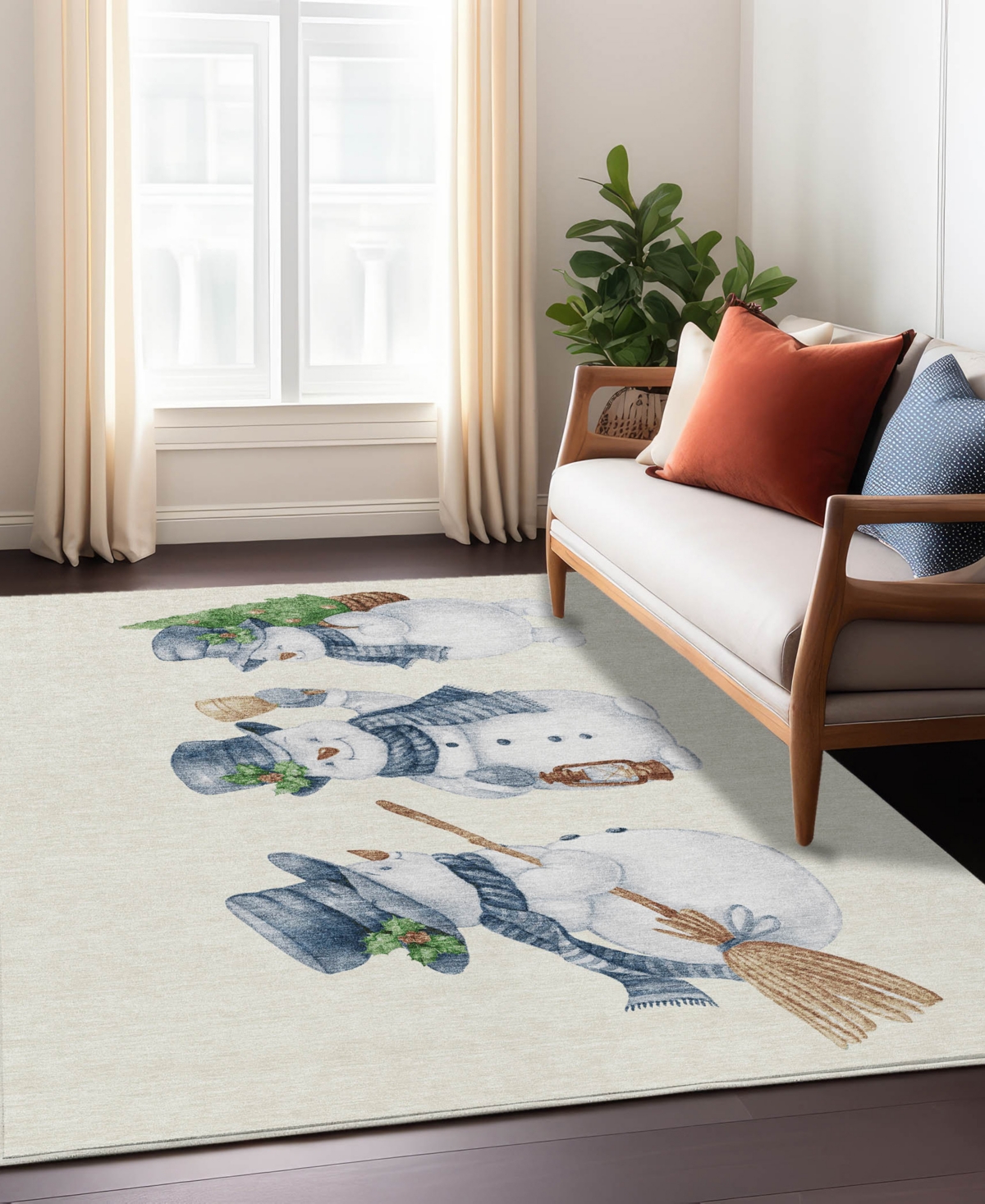 Addison Holiday Washable Indoor/outdoor Acn1826 8'x10' Area Rug In White