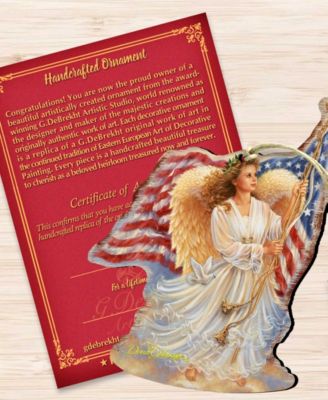 American Angel Wooden Ornament