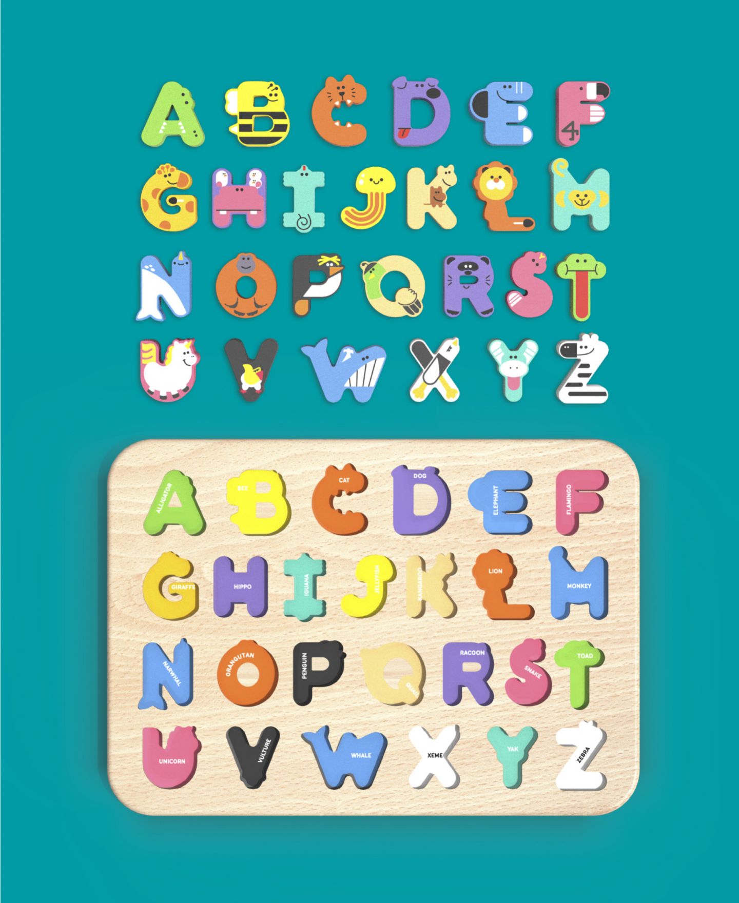 Детская игрушка Geoffrey's Toy Box Animal Alphabet Jungle Puzzle Board — фото 6