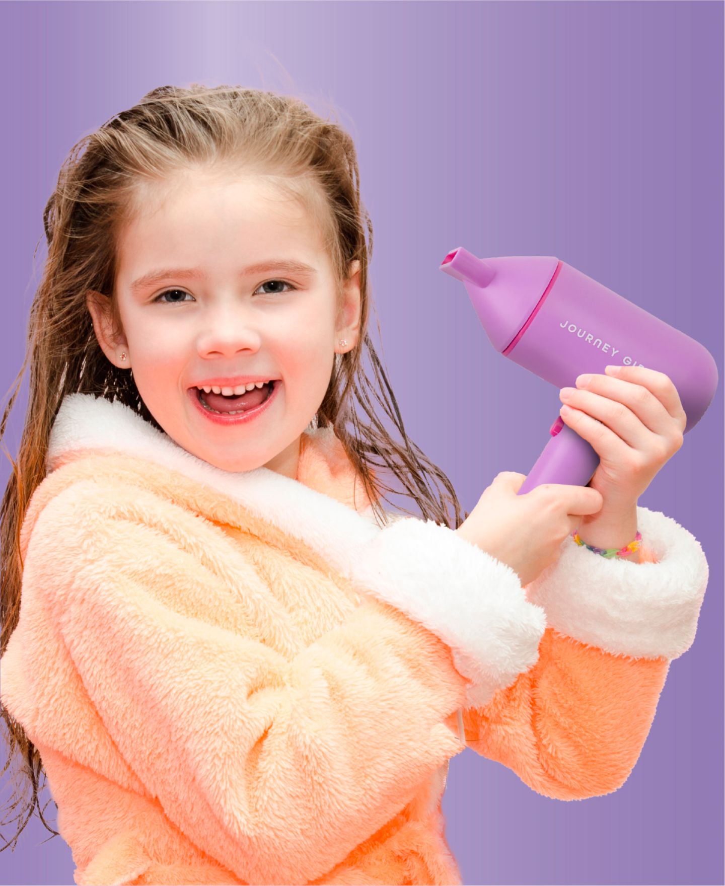 Детский игровой набор Journey Girls Glam Studio Light-Up Hair Dryer 7-Piece Playset, Ages 3+, цвет: Розовый / Фиолетовый — фото 2