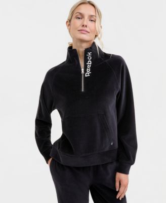 Women's New Heritage Velour Half Zip Collared Top