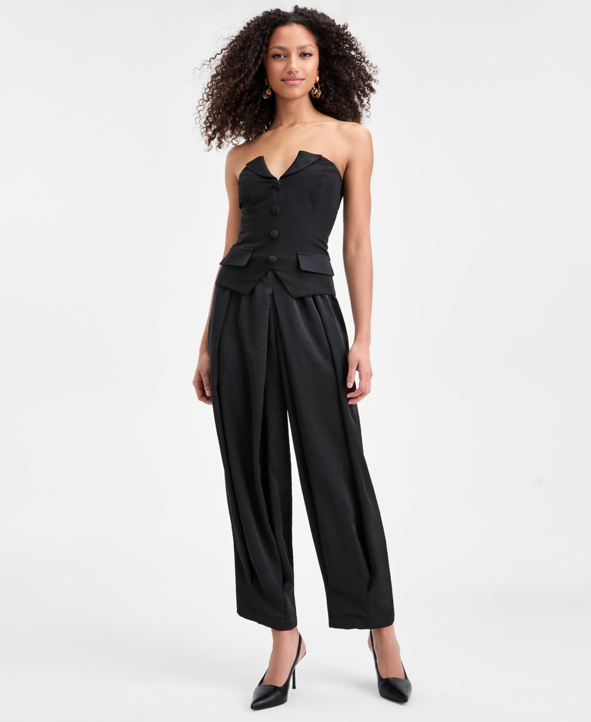 Bar Iii Women's Tuxedo Strapless Top, Macy's Exclusive