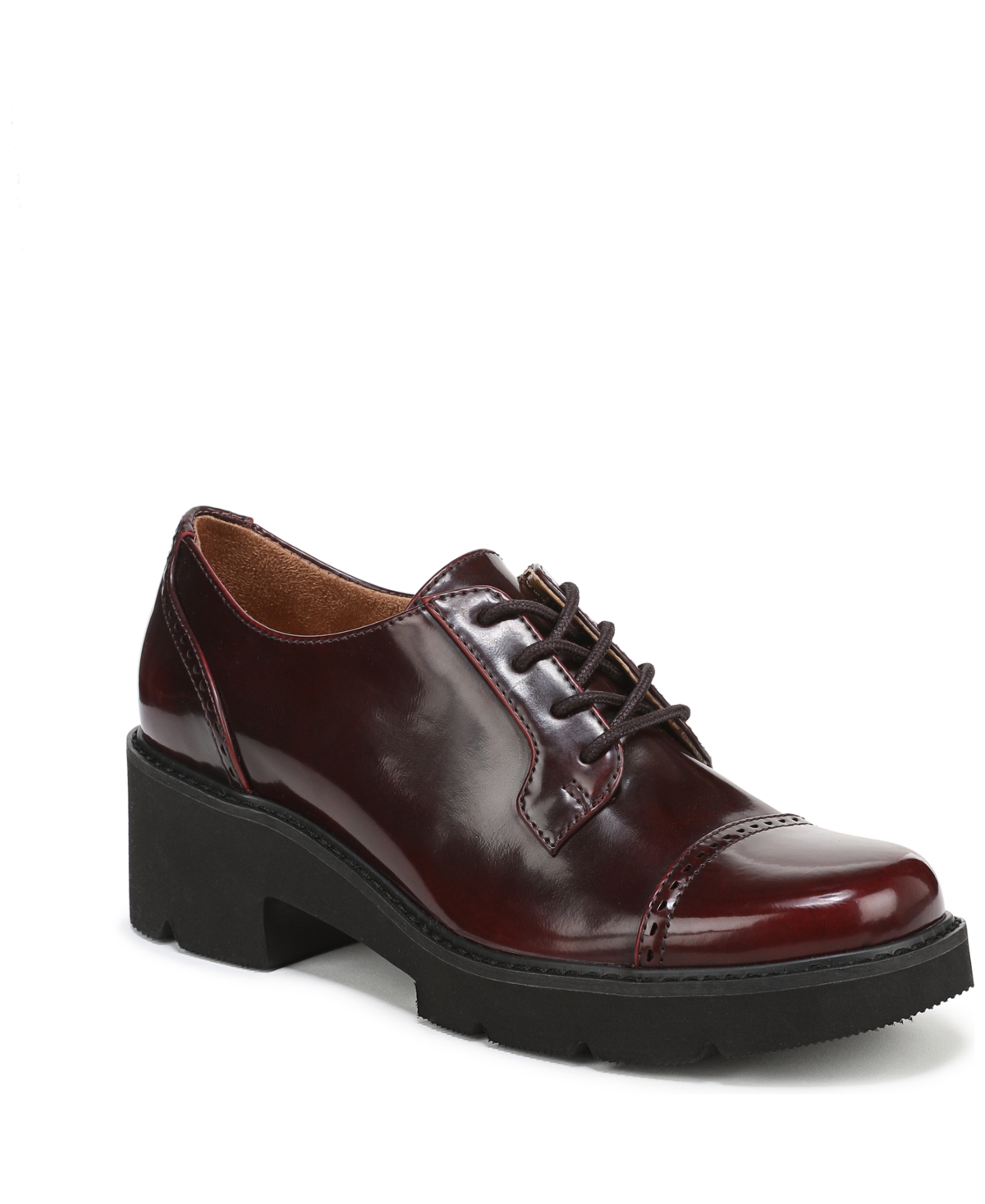 Naturalizer Cabaret-lace Lug Sole Oxfords In Burgundy