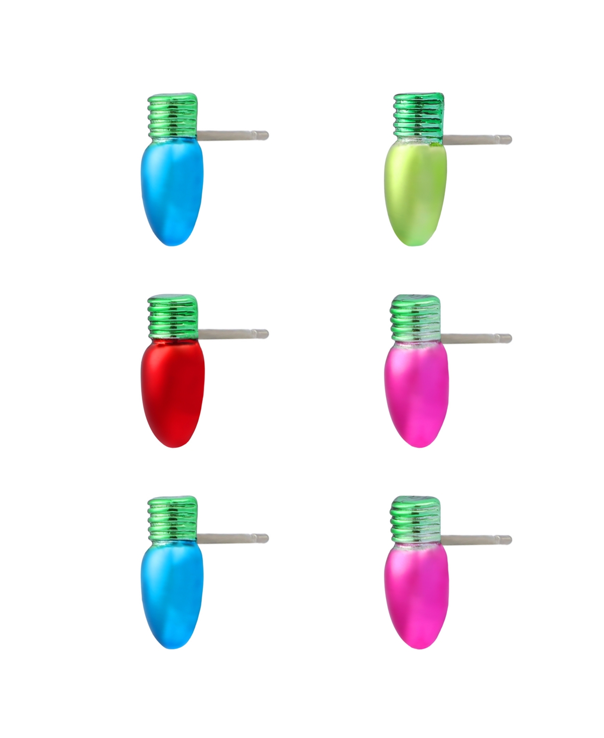 Betsey Johnson Multi-colored Santa Baby Christmas Lights 6-piece Stud Earring Set In Multi