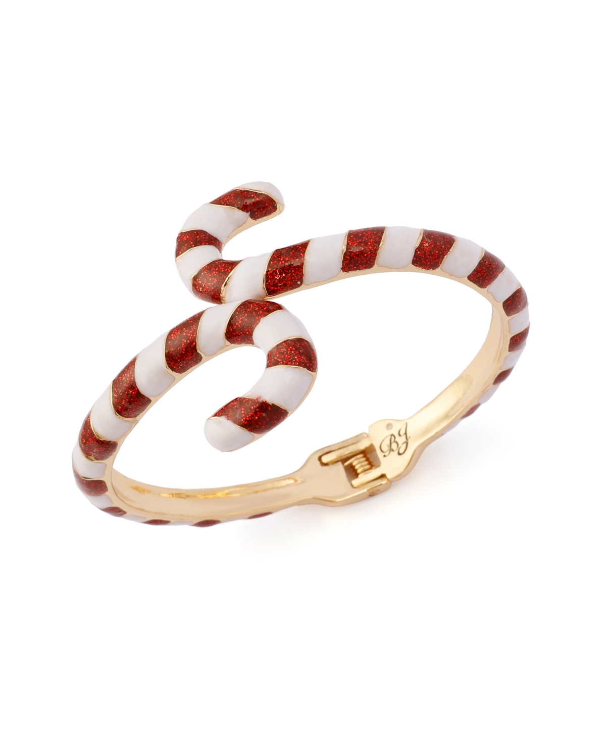 Betsey Johnson Red Santa Baby Candy Cane Bangle Bracelet In Multi