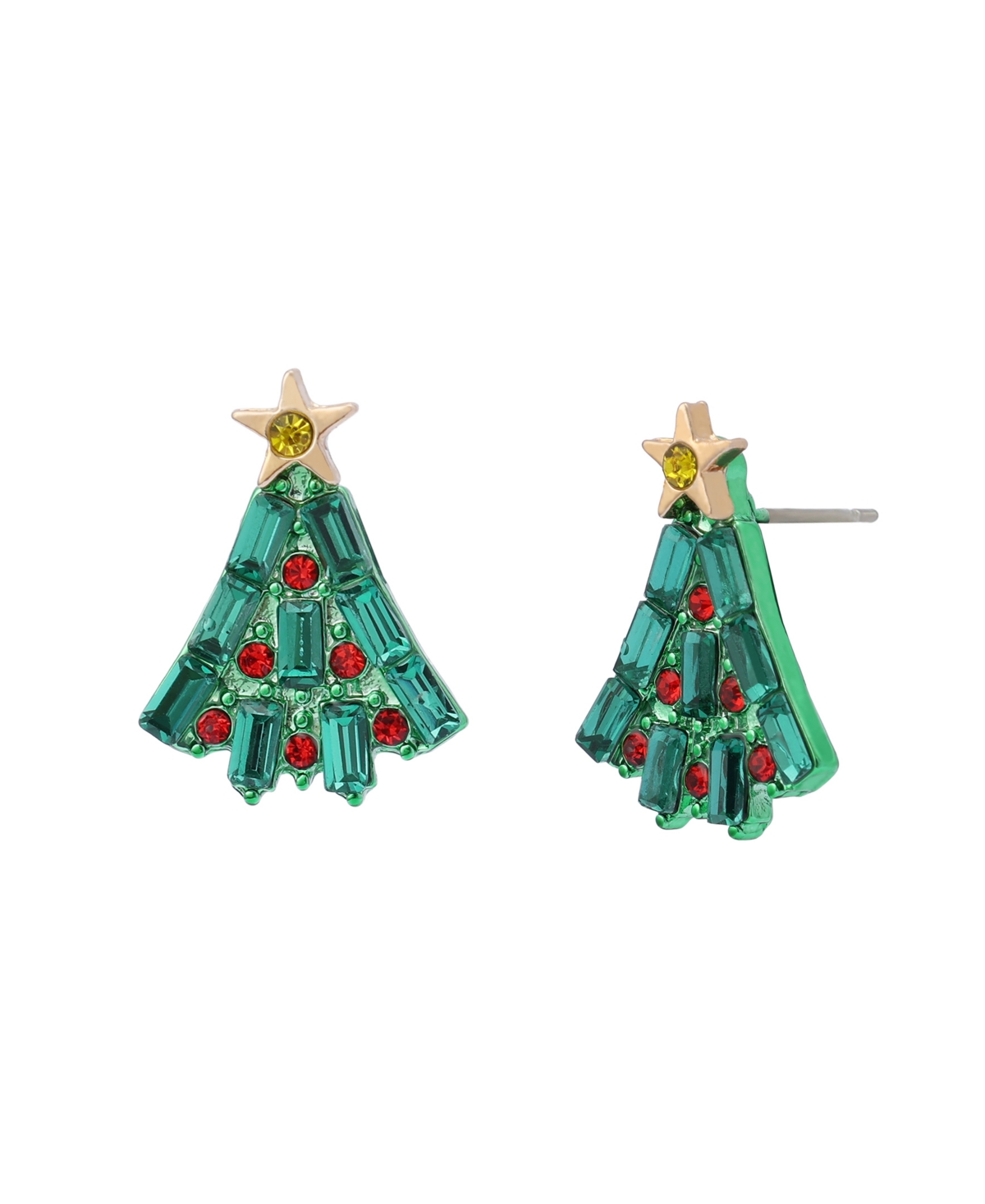 Betsey Johnson Faux Stone Santa Baby Christmas Tree Stud Earrings