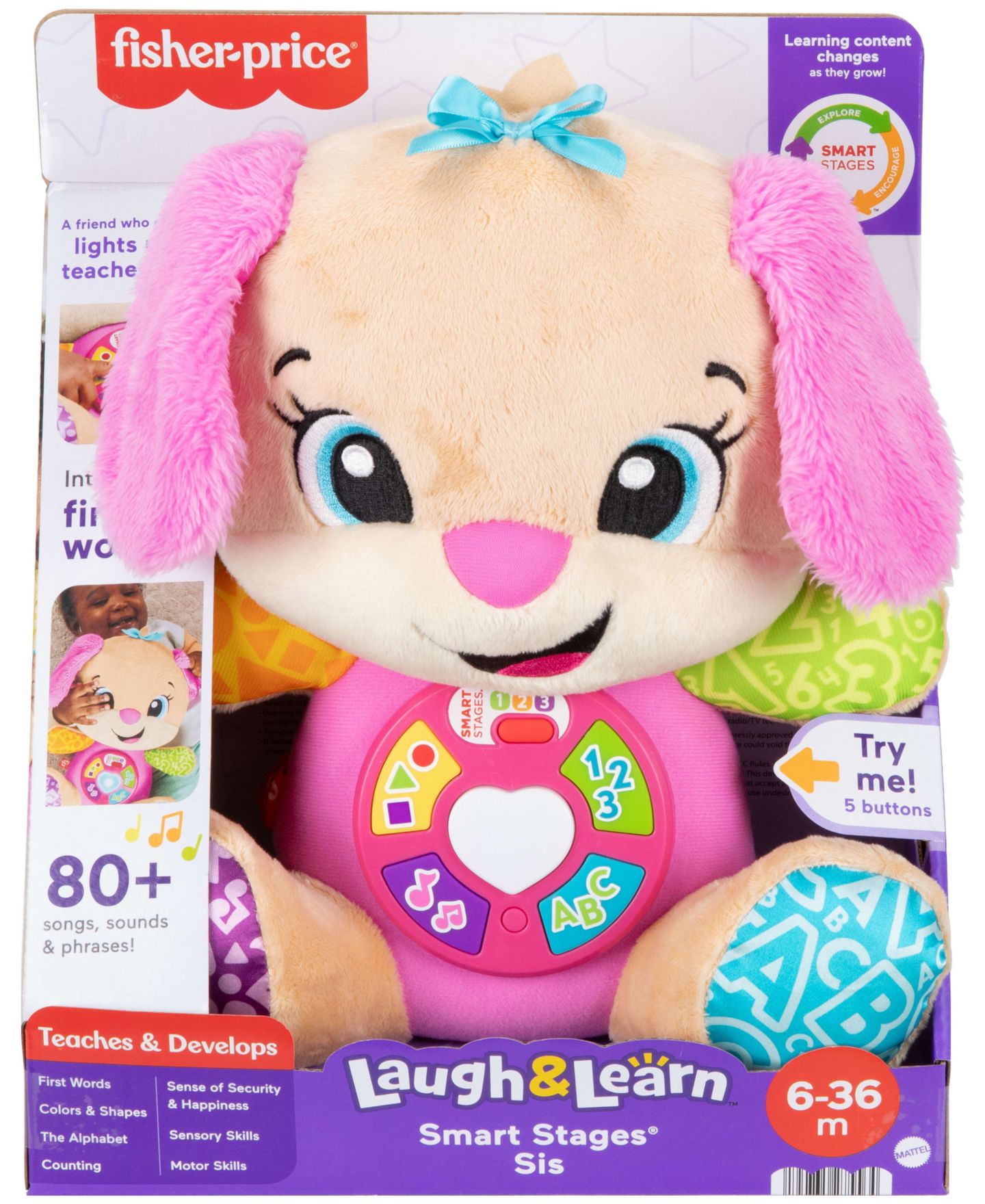 Детская мягкая игрушка Fisher Price Sis Interactive Musical Plush Toy — фото 5