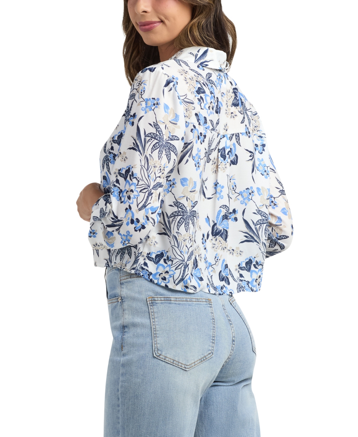 Bcx Women's Resort Button Front Boarder Shirt In Blue