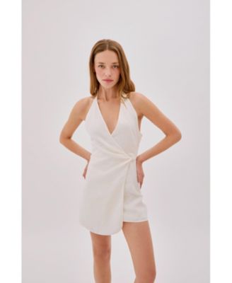 Women's Sadie Linen Wrap Mini Dress