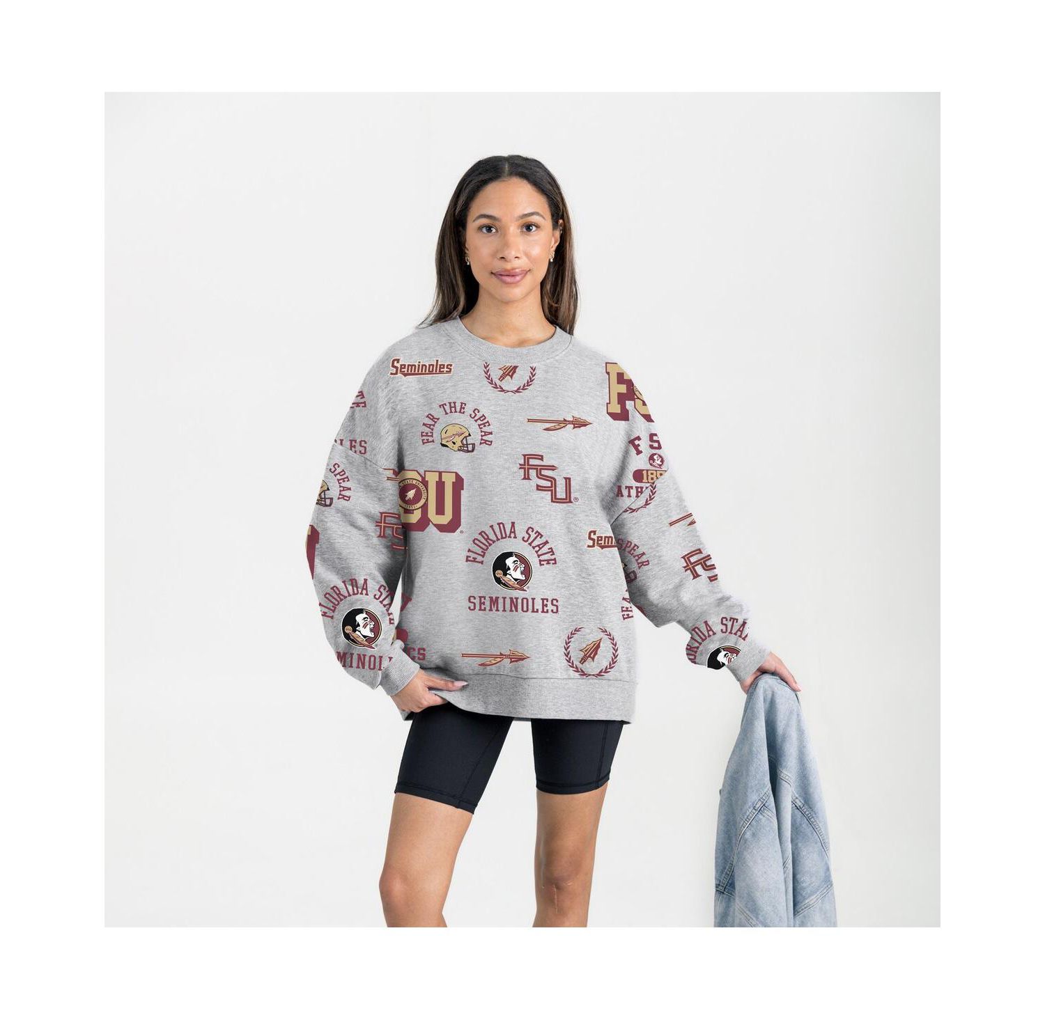 Women's Gray Florida State Seminoles Always on Repeat Fleece Sweatshirt