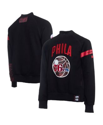 Two Hype - x NBA Men's Black Philadelphia 76ers Culture Hoops Collection Premium Pullover Sweatshirt