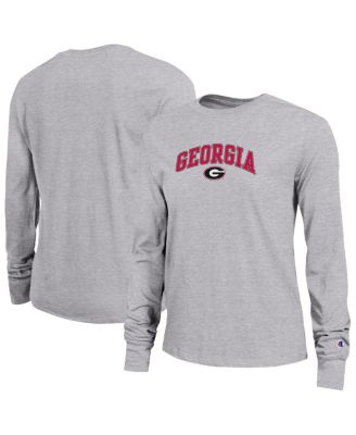 Women's Gray Georgia Bulldogs Arch Over Logo Long Sleeve T-Shirt
