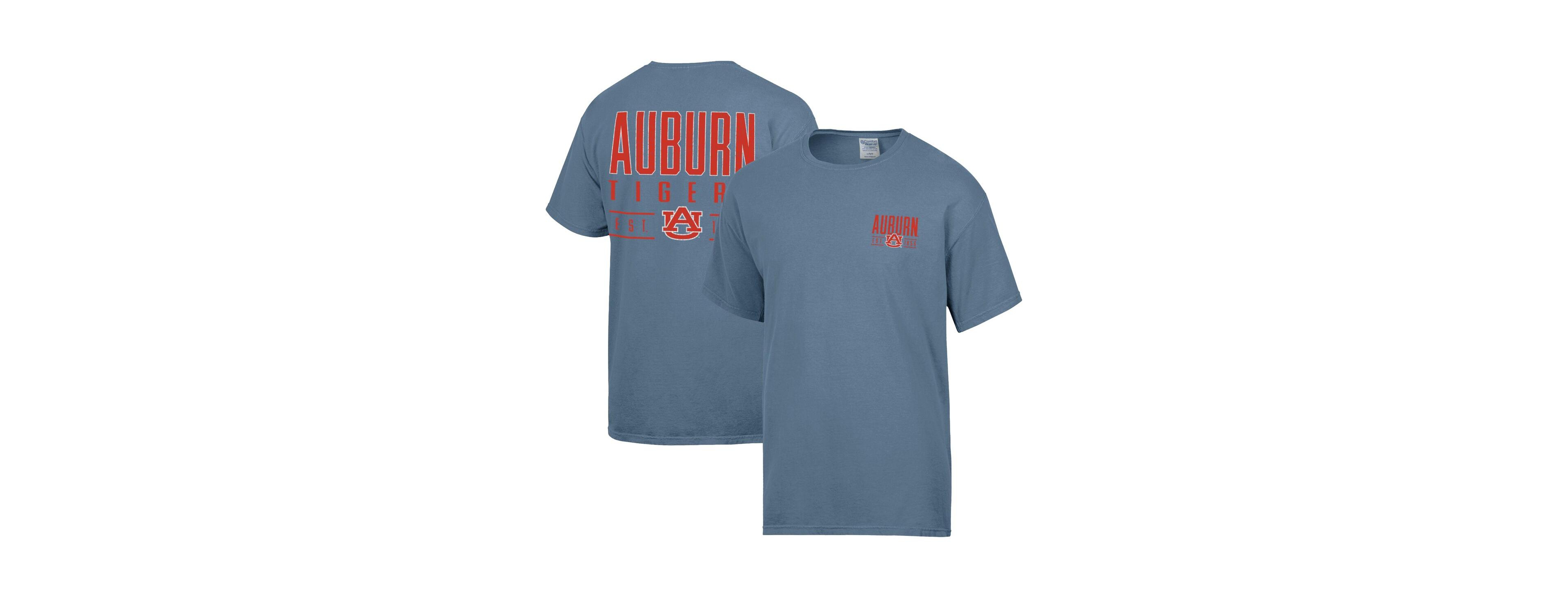 ComfortWash Men's Blue Auburn Tigers Big Name T-Shirt