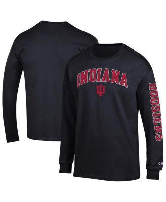 Champion - Men's Black Indiana Hoosiers Arch Over Logo 2-Hit Long Sleeve T-Shirt