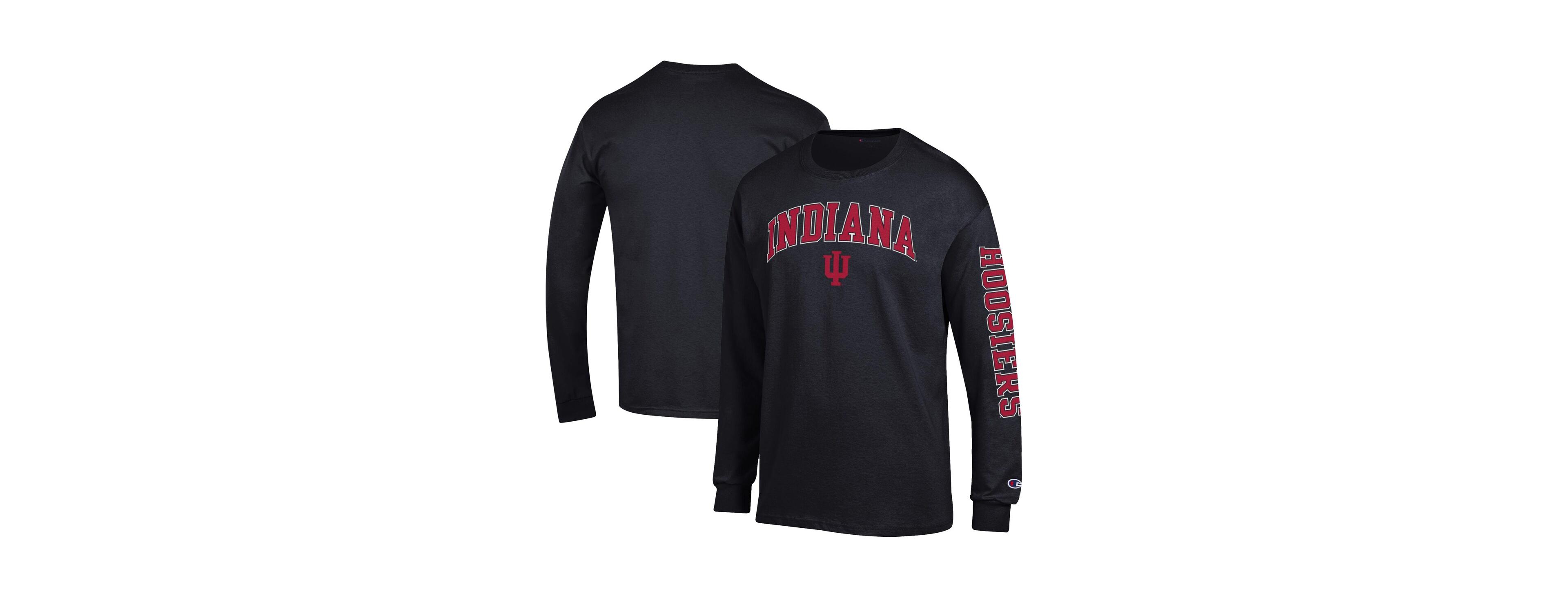 Champion Men's Crimson Indiana Hoosiers Arch Over Logo 2-Hit Long Sleeve T-Shirt