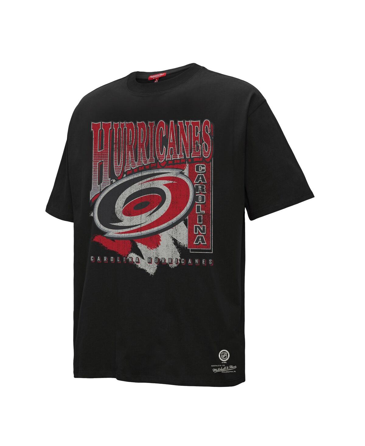 Mitchell & Ness Black Carolina Hurricanes Choppy Ice Boyfriend T-shirt In Black