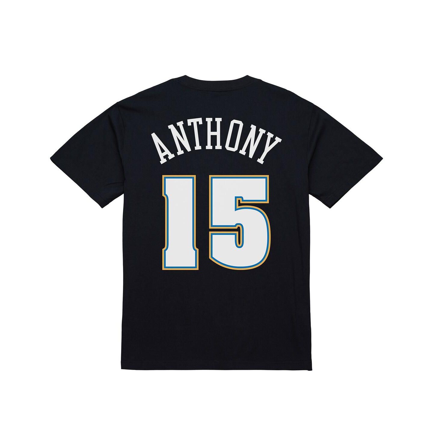 Мужская футболка Mitchell & Ness Carmelo Anthony Black Denver Nuggets Rookie Photo Name & Number — фото 2