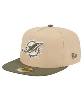 New Era - Men's&nbsp;Beige/Olive Miami Dolphins Color Pack A-Frame 59FIFTY Fitted Hat