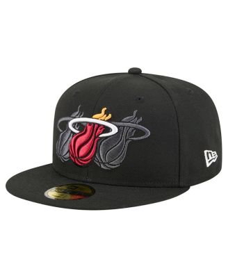 New Era - Men's&nbsp;Black Miami Heat Tri-Hit 59Fifty Fitted Hat