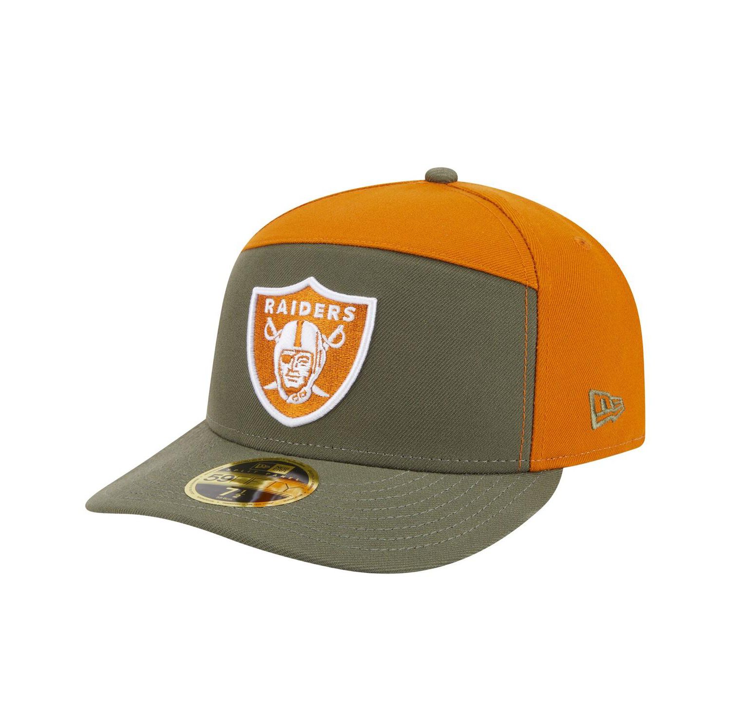Men's Olive/Brown Las Vegas Raiders Two-Tone Color Pack Split Panel 59FIFTY Fitted Hat