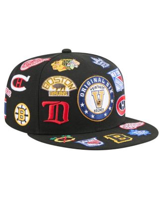 New Era - Men's&nbsp;Black Original 6 Allover Logos 9FIFTY Snapback Hat