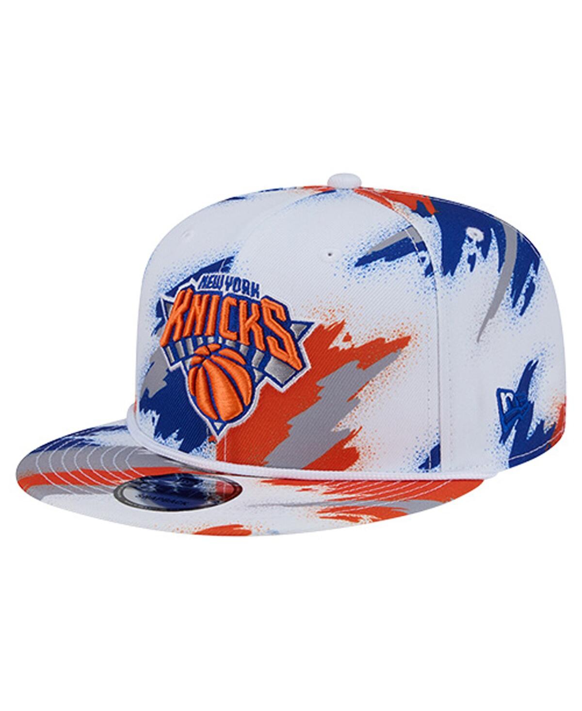 New Era Men's White New York Knicks Paint 9fifty Snapback Hat In White