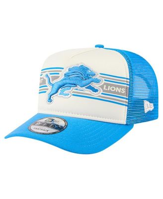 New Era - Men's&nbsp;Cream/Blue Detroit Lions Banner A-Frame 9FIFTY Trucker Snapback Hat