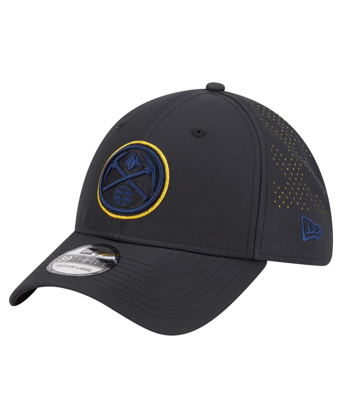 New Era Men's Black Denver Nuggets Night 39thirty Flex Hat In Black