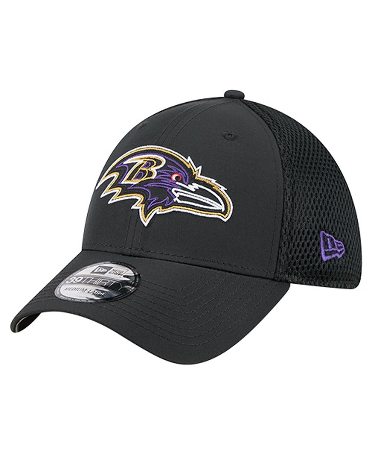 New Era Men'sâ Black Baltimore Ravens Outline 39thirty Flex Hat In Black