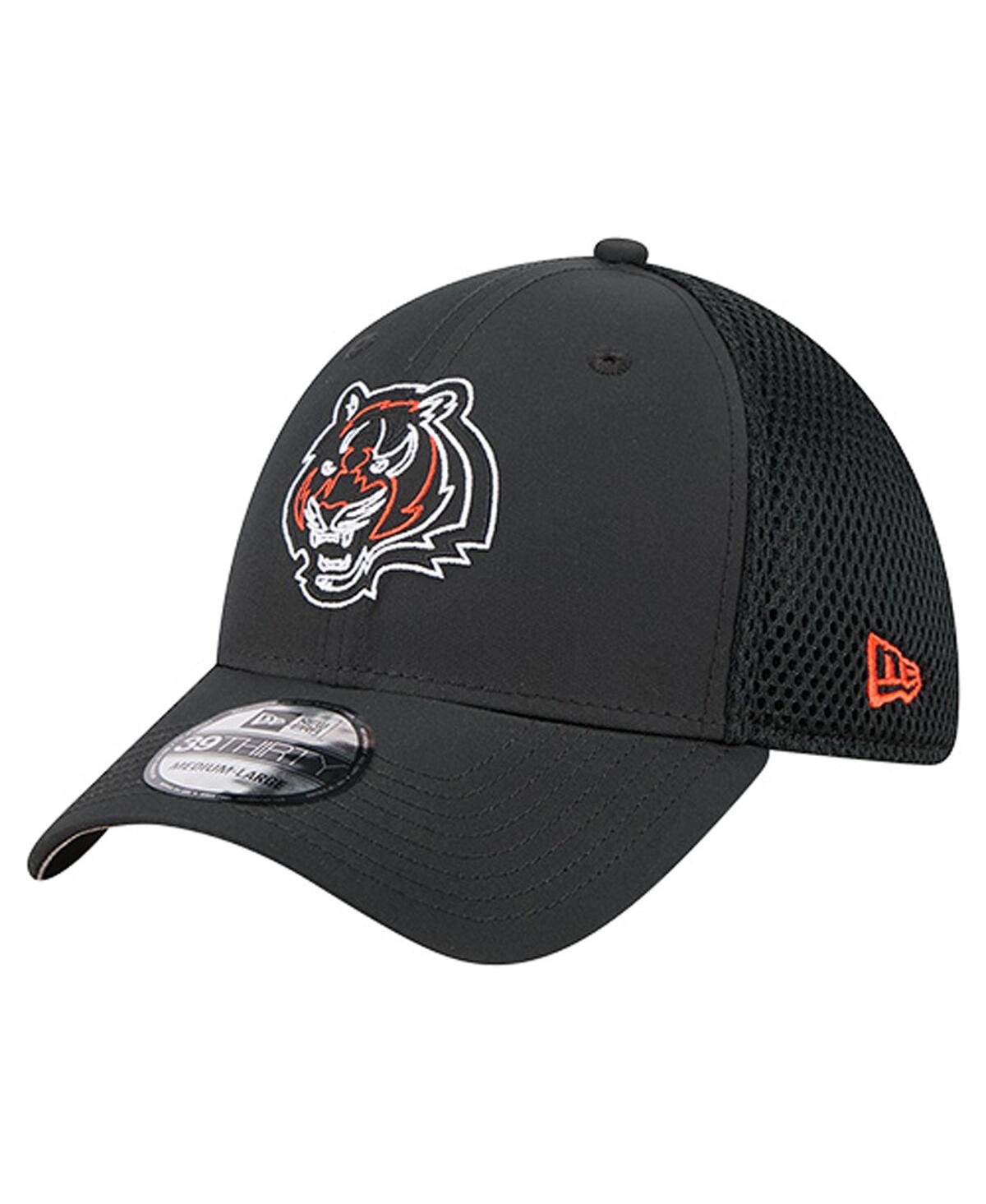 New Era Men'sâ Black Cincinnati Bengals Outline 39thirty Flex Hat In Black