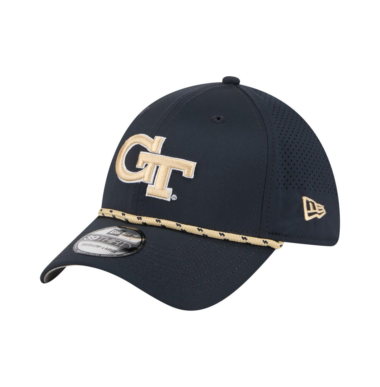 Мужские головные уборы New Era Navy Georgia Tech Yellow Jackets Rope 39THIRTY Flex Hat — фото 1