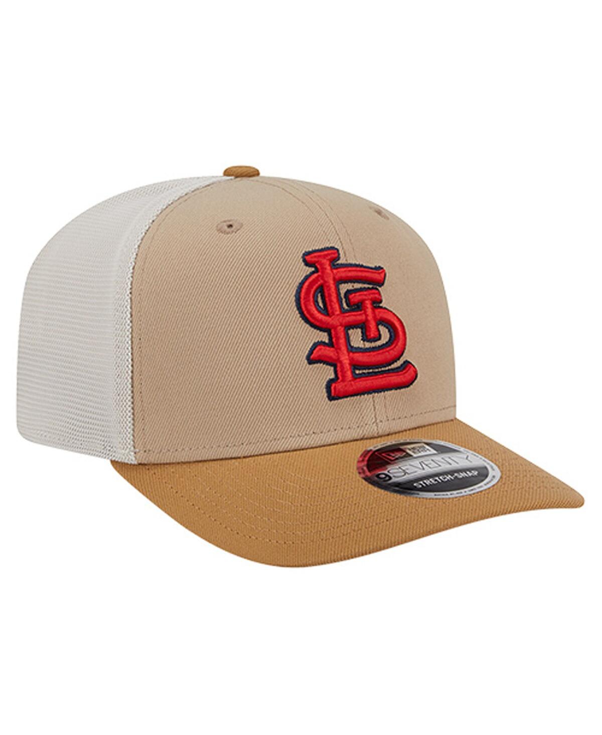 New Era Men's Stone/white St. Louis Cardinals 9seventy Trucker Adjustable Hat In Brown