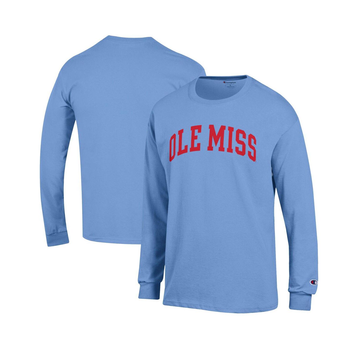Men's Navy Ole Miss Rebels Basic Arch Long Sleeve T-Shirt