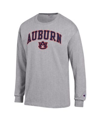 Men's Heather Gray Auburn Tigers Basic Arch Long Sleeve T-Shirt