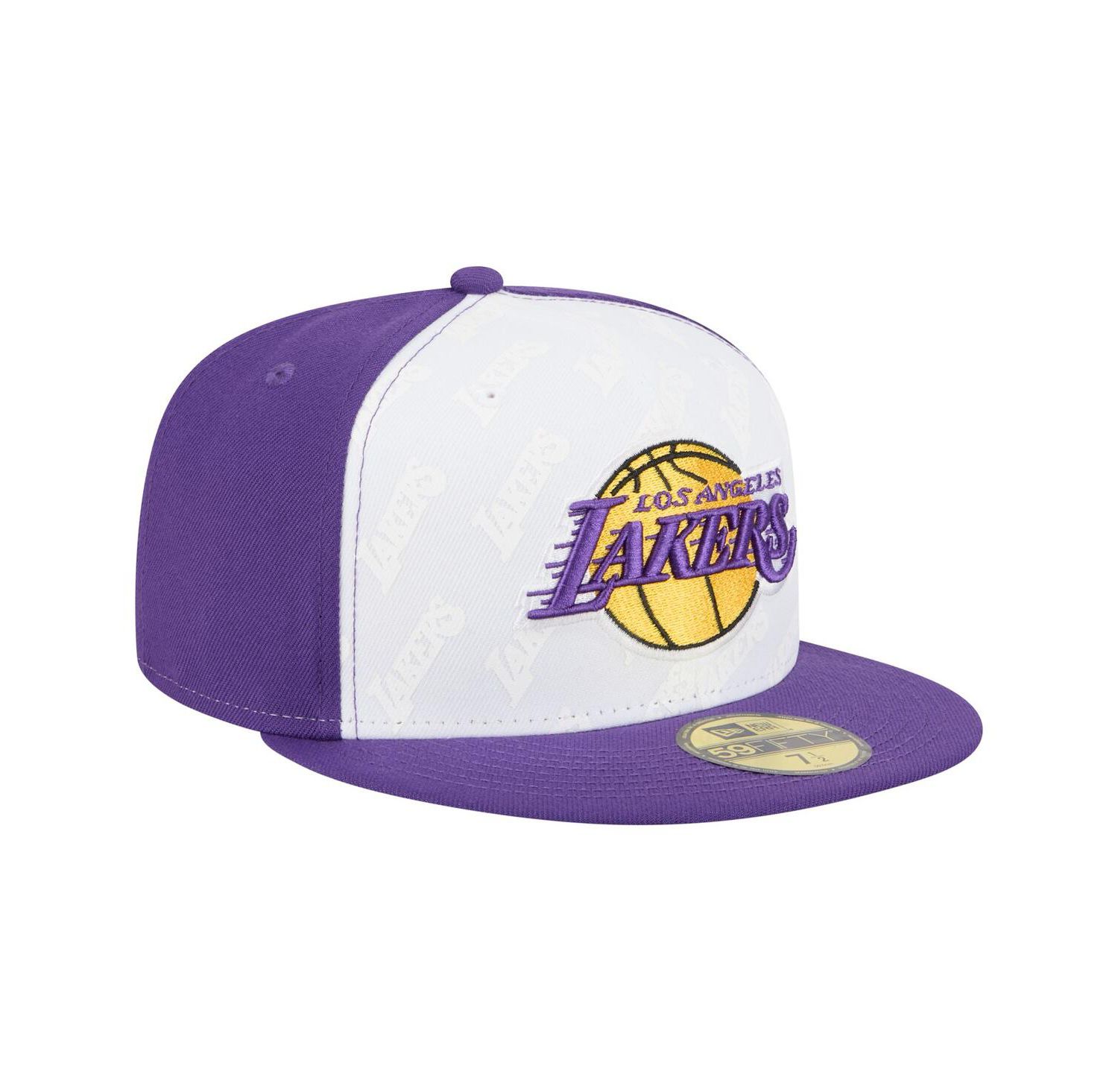 Men's White/Purple Los Angeles Lakers Repeat 59Fifty Fitted Hat