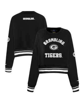 Pro Standard - Women's Black Grambling Tigers Cultivated-Pearl Cropped Pullover Sweatshirt