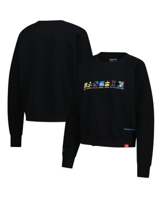 Sportiqe - Women's Black Abbott World Marathon Majors Ashlyn French Terry Raglan Crewneck Sweatshirt