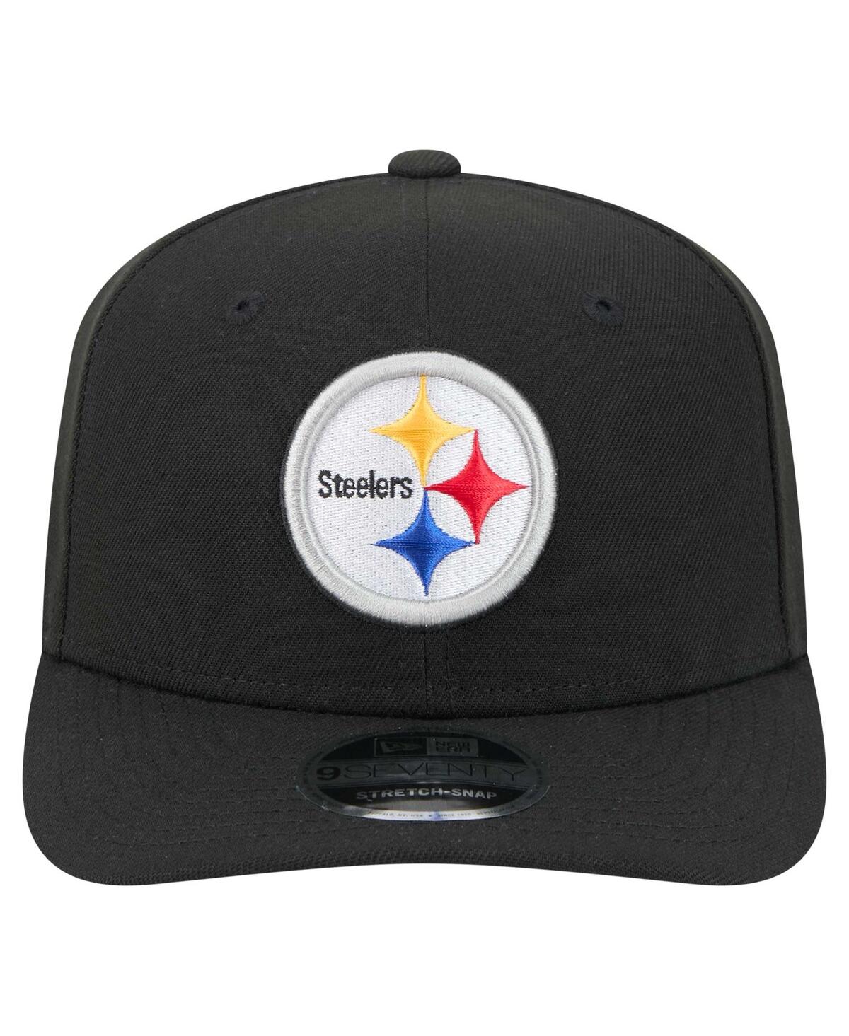 New Era Men'sâ Black Pittsburgh Steelers 9seventy Stretch Snap Hat In Black