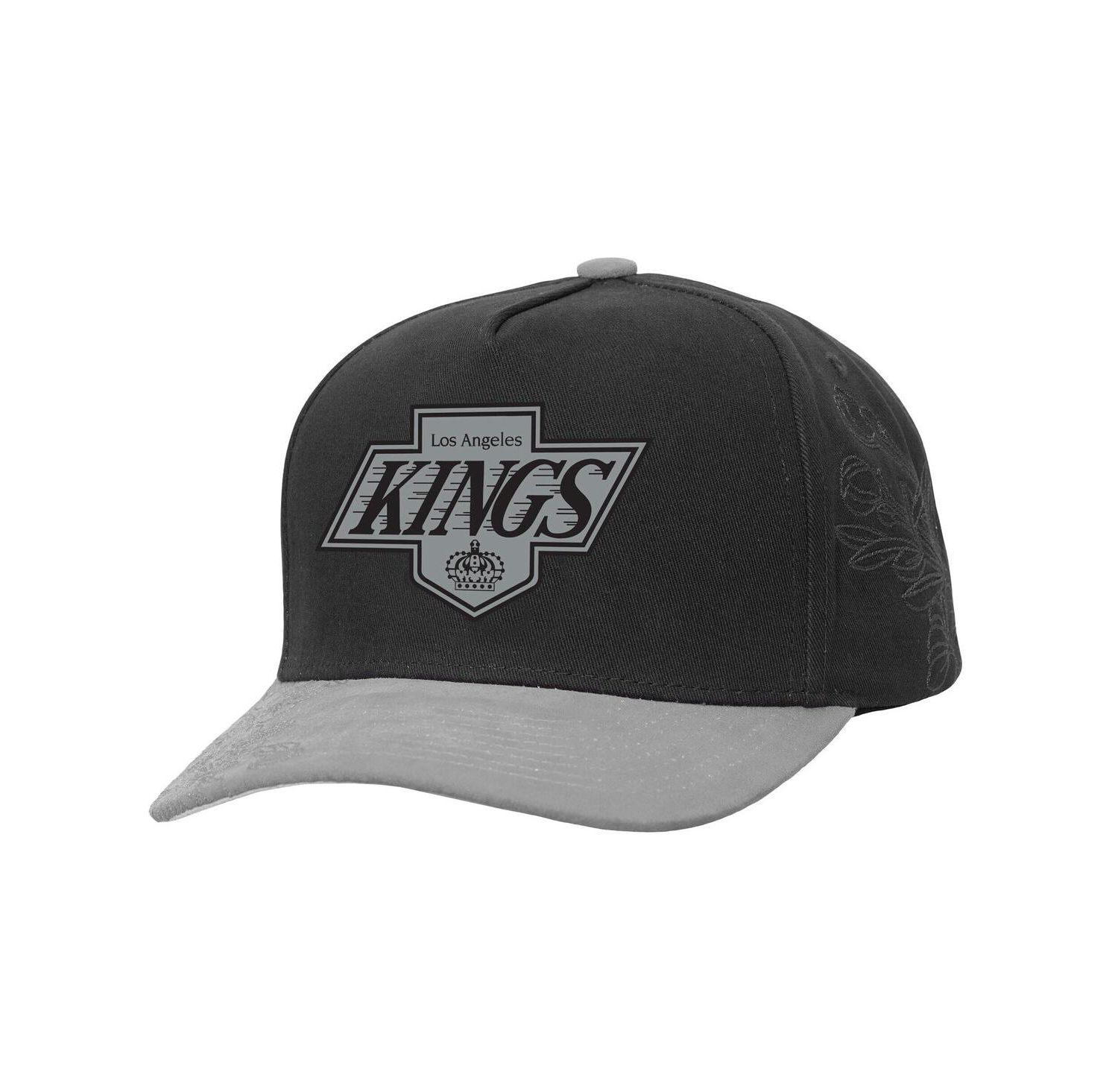 Men's Black/Silver Los Angeles Kings May Flowers Pro Crown Adjustable Hat