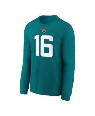 Big Boys and Girls Trevor Lawrence Teal Jacksonville Jaguars Player Name Number Long Sleeve T-Shirt