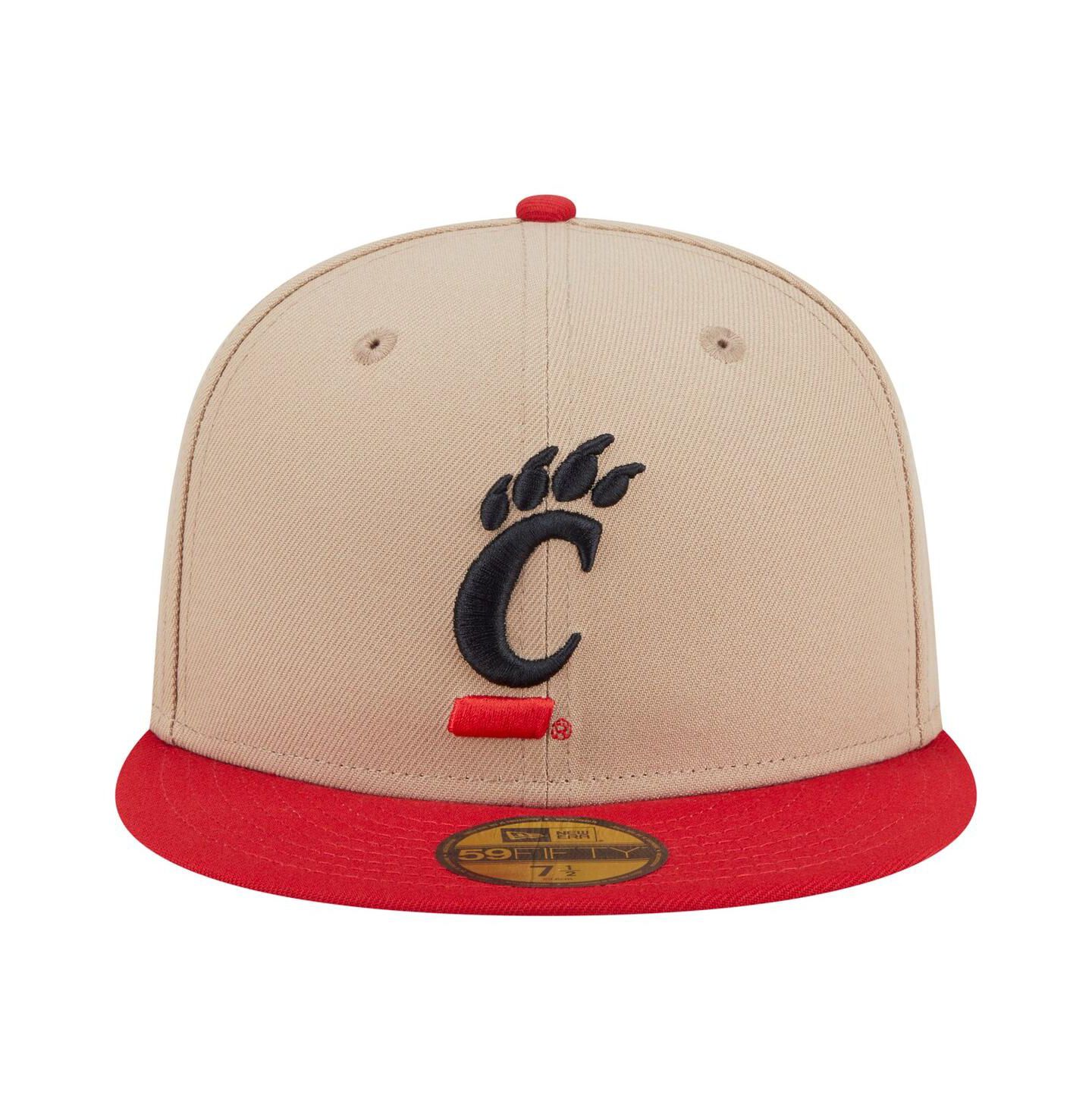 Мужская кепка New Era Khaki Cincinnati Bearcats Two-Tone 59FIFTY Fitted Hat — фото 5