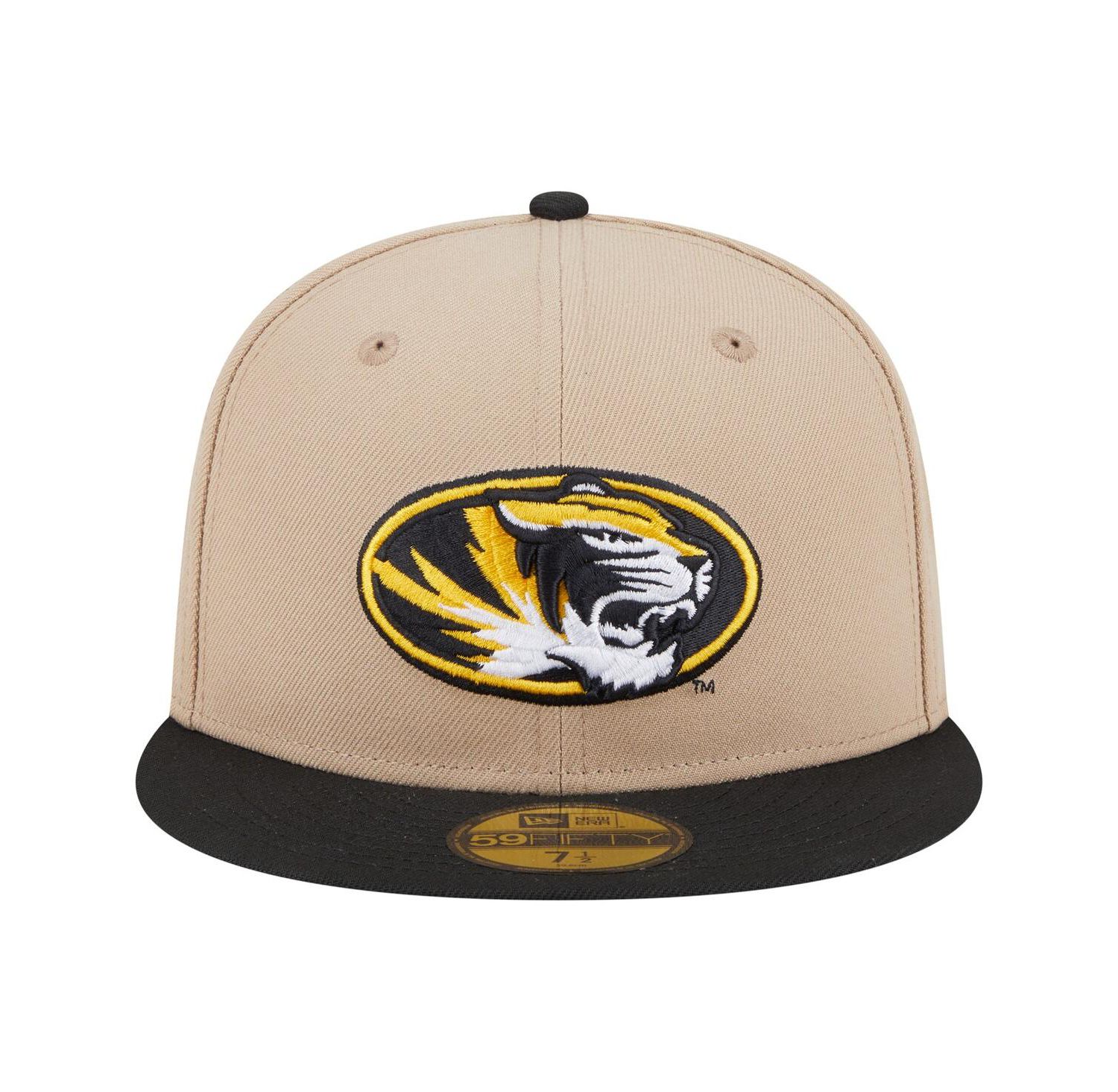 Men's Khaki Missouri Tigers Two-Tone 59FIFTY Fitted Hat