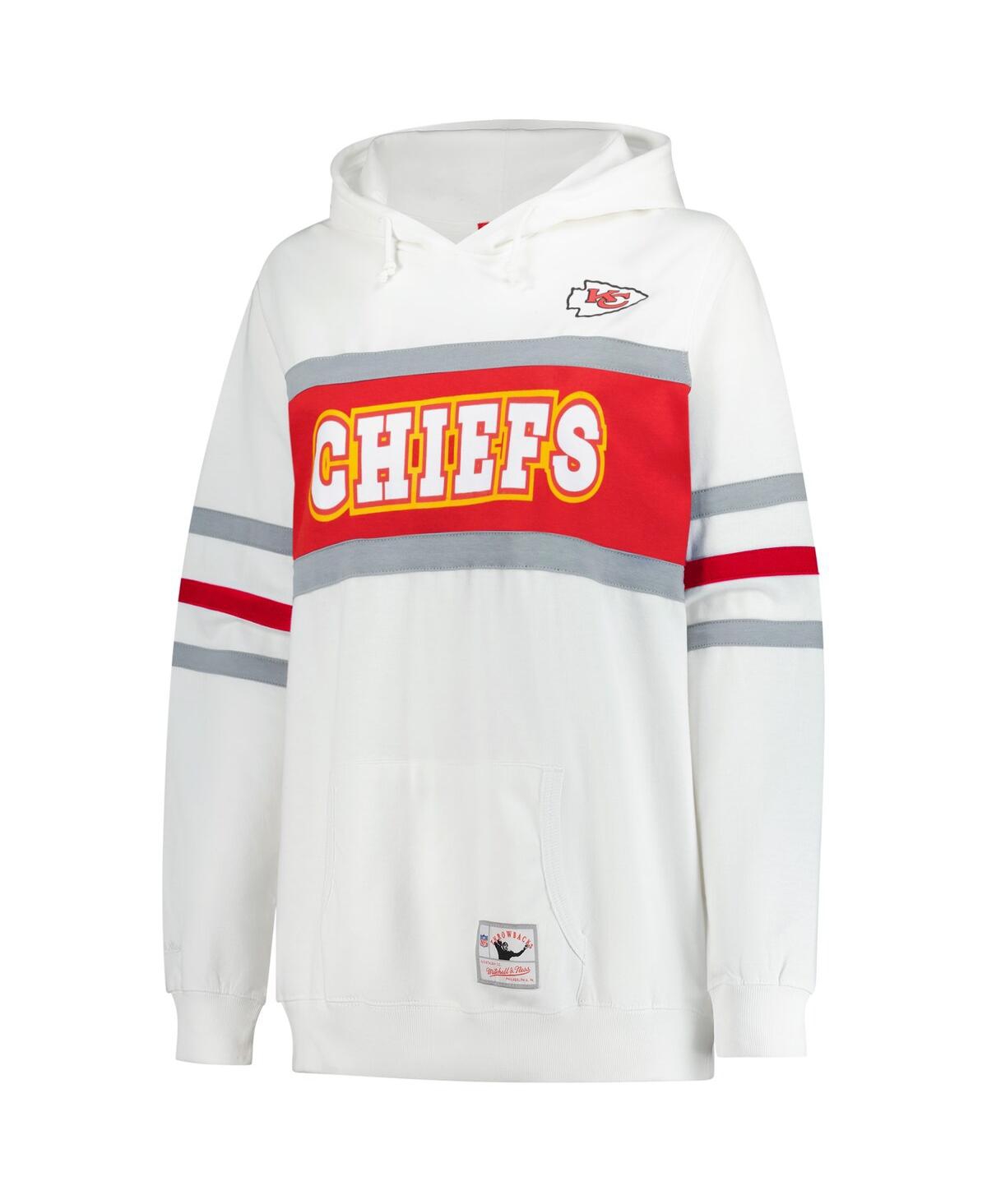 Mitchell & Ness Women's White Kansas City Chiefs Plus Size Head Coach Throwback Pullover Hoodie In White