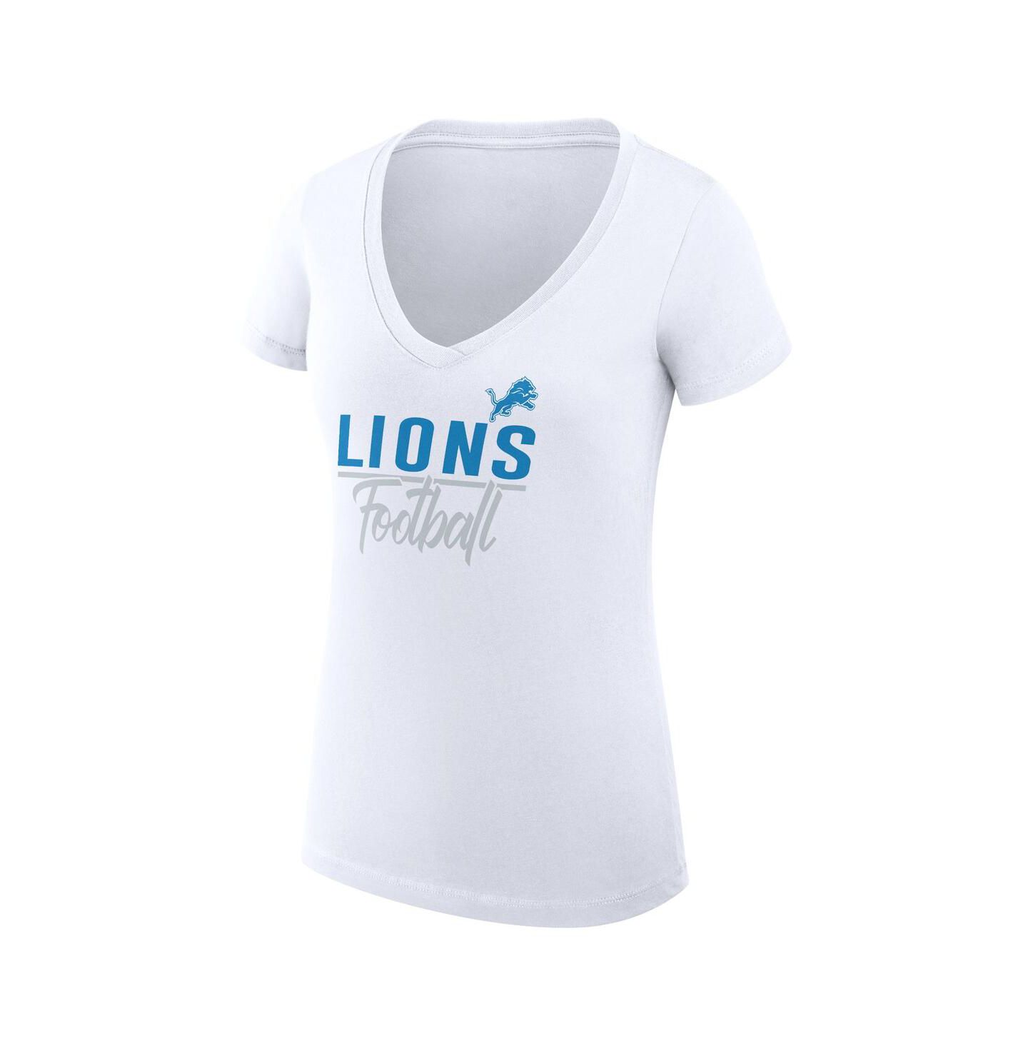Женская футболка G-III 4Her by Carl Banks White Detroit Lions V-Neck Fitted — фото 3