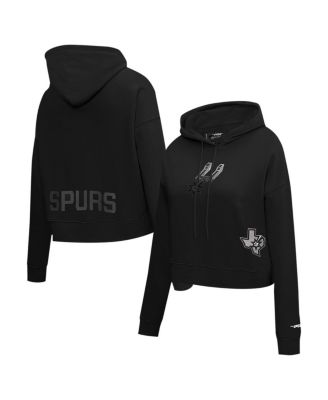 Pro Standard - Women's Black San Antonio Spurs Jewels Cropped Pullover Hoodie