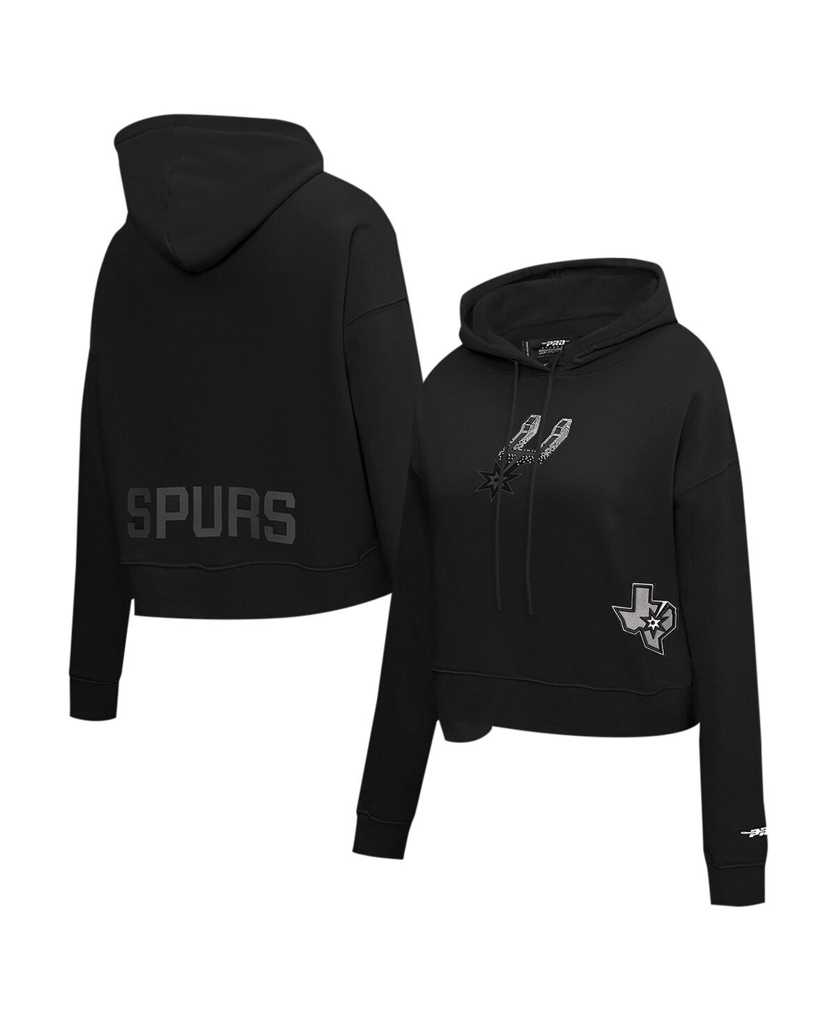 Pro Standard Women's Black San Antonio Spurs Jewels Cropped Pullover Hoodie