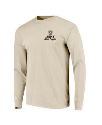 Men's Natural Army Black Knights Comfort Colors Mascot Overlay Long Sleeve T-Shirt