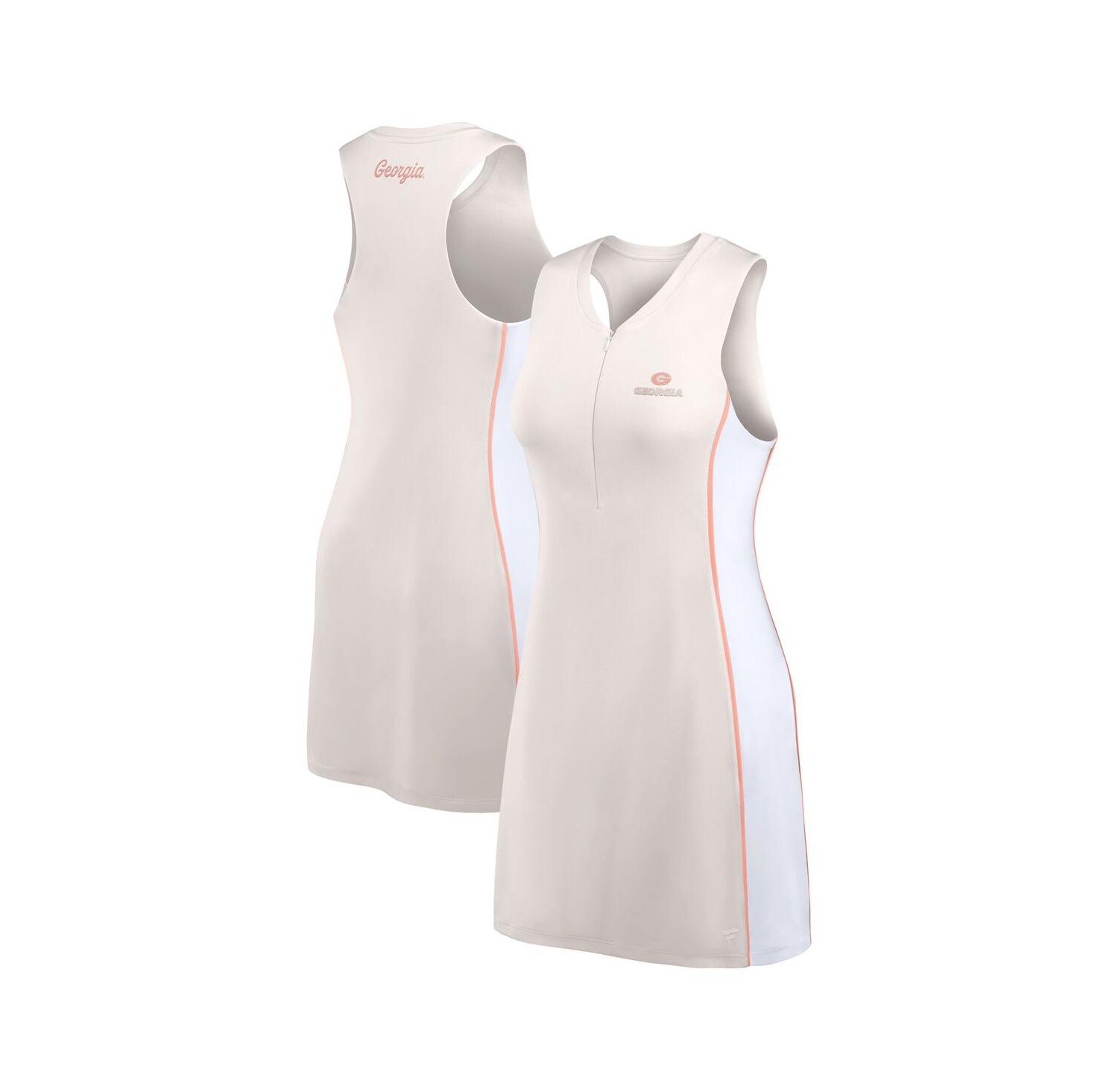 Women's White Georgia Bulldogs Studio Boost Athletic Half-Zip Dress