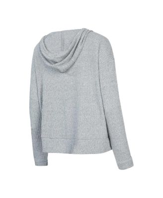 Women's Grey Miami Hurricanes Juniper Soft Modest Cropped Long Sleeve Hoodie