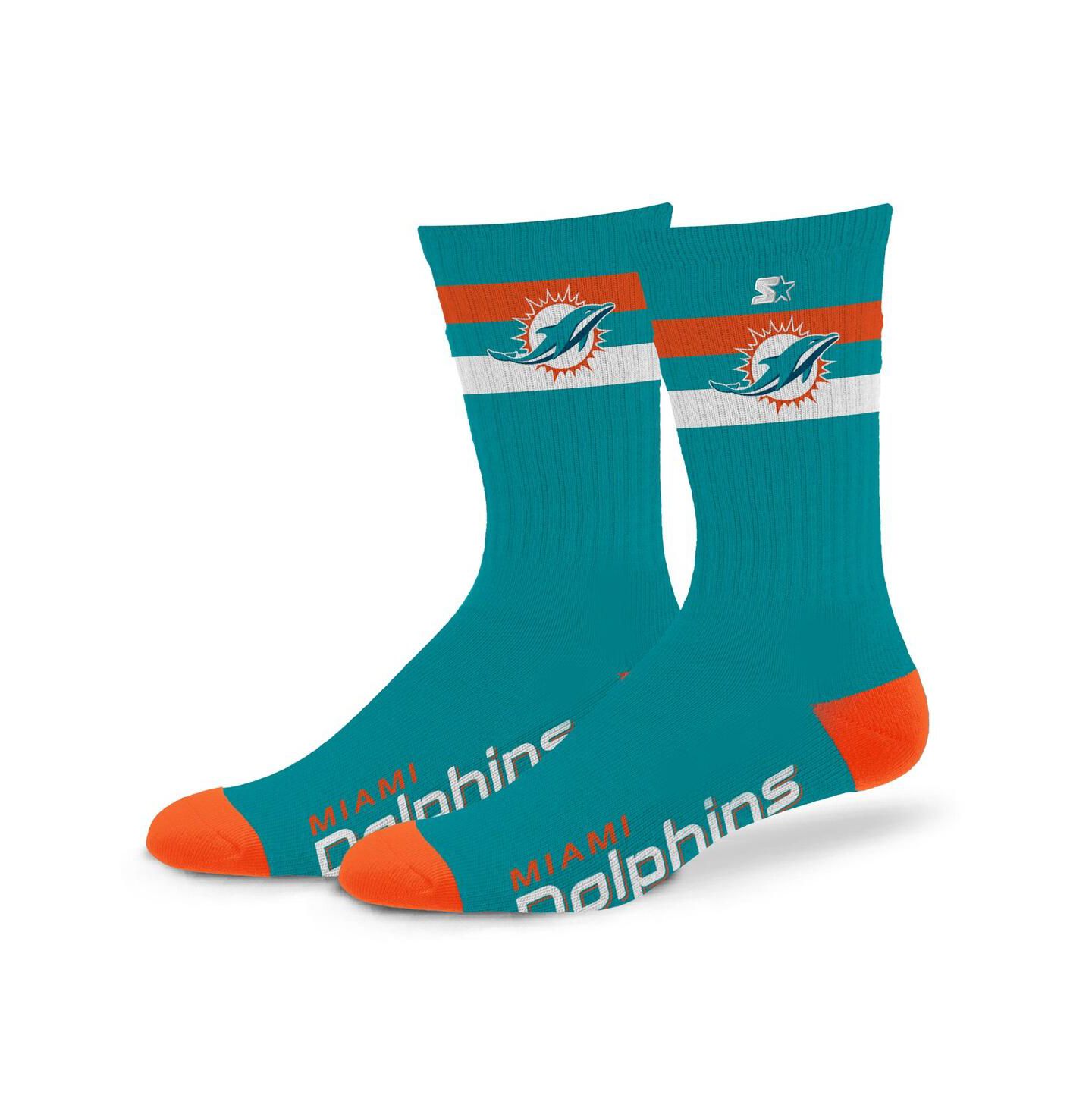 Носки Miami Dolphins Team, средней высоты, в полоску — Starter — фото 1